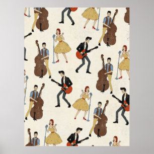 Vintage Hillbill Rockers Poster