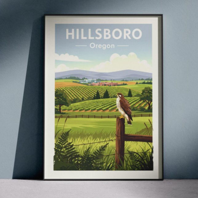 Vintage Hillsboro Oregon Poster (Creator Uploaded)