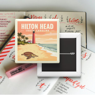 Vintage Hilton Head South Carolina 15 Cm Square Badge