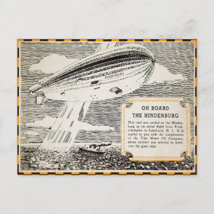 Vintage Hindenburg Flight Postcard