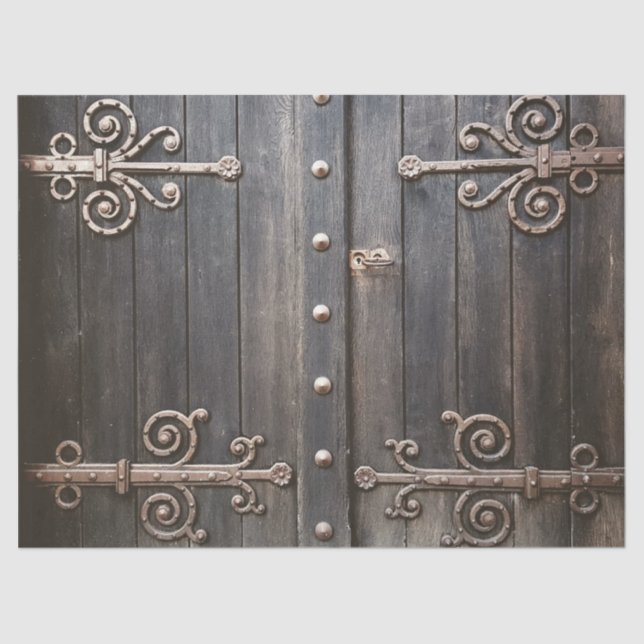 Vintage Hinged Door Decoupage Tissue Paper (Front)