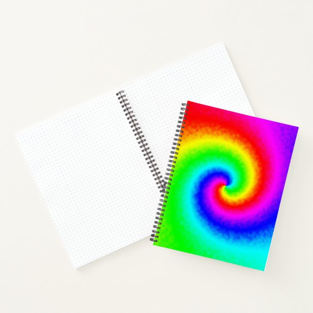 Vintage Hippie Boho Tie Dye Psychedelic Twirl Notebook (Inside)