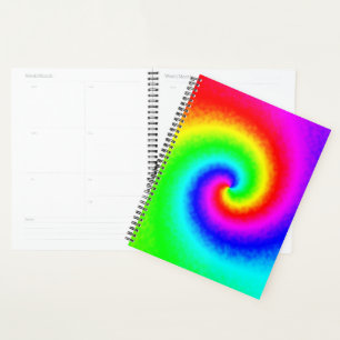 Vintage Hippie Boho Tie Dye Psychedelic Twirl Planner