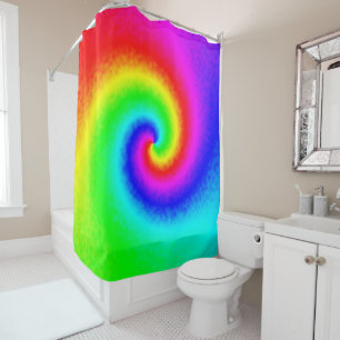 Vintage Hippie Boho Tie Dye Psychedelic Twirl Shower Curtain