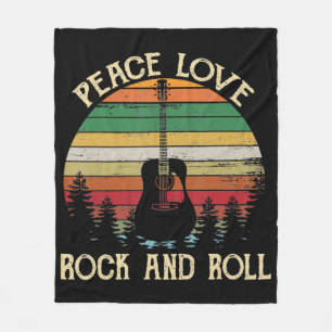 Vintage Hippie Van Flower Bus Peace Love Fleece Blanket