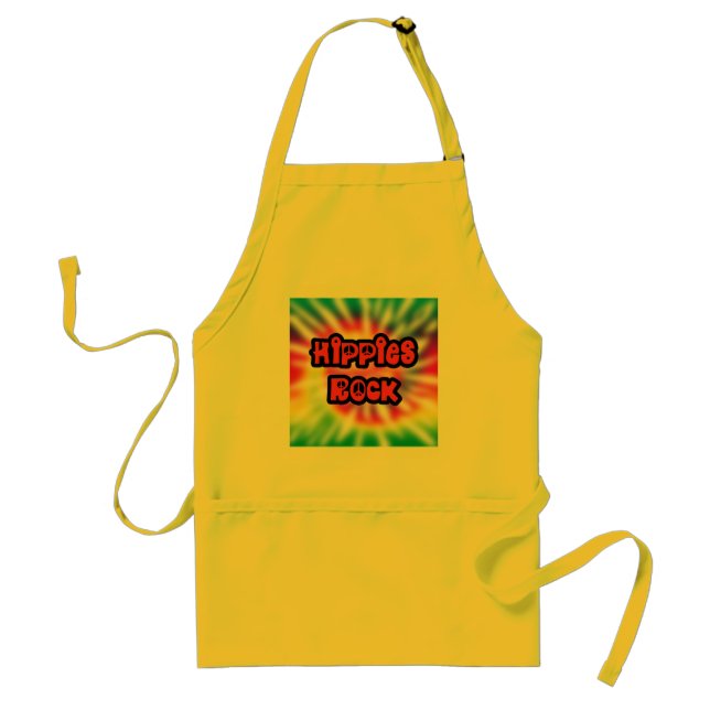 Vintage Hippies Rock Tie Dye Apron (Front)