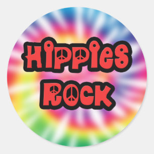 Vintage Hippies Rock Tie Dye Sticker
