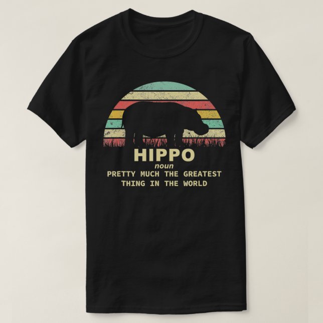 Vintage Hippo  Funny Definition Hippopotamus Gift  T-Shirt (Design Front)