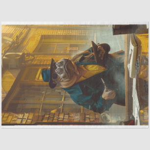 Vintage Hippo the Bookie Decoupage Tissue Paper