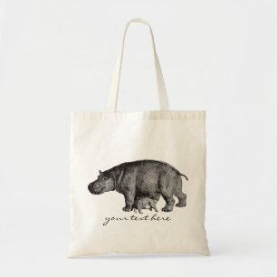 Vintage Hippo Tote Bag