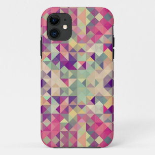 Vintage Hipsters Geometric Pattern. iPhone 11 Case