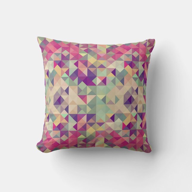 Vintage Hipsters Geometric Pattern. Cushion (Front)