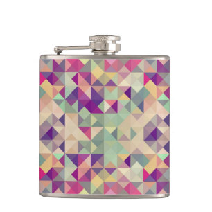Vintage Hipsters Geometric Pattern. Hip Flask