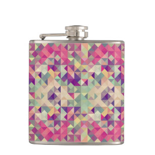 Vintage Hipsters Geometric Pattern. Hip Flask
