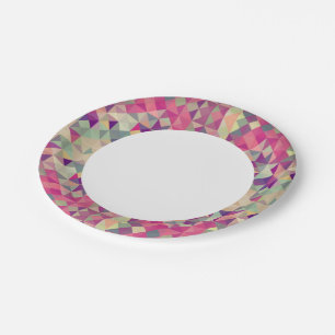 Vintage Hipsters Geometric Pattern. Paper Plate