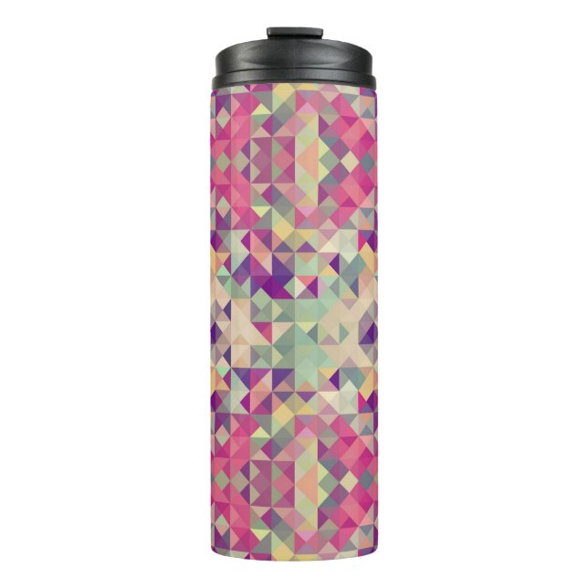 Vintage Hipsters Geometric Pattern. Thermal Tumbler (Front)