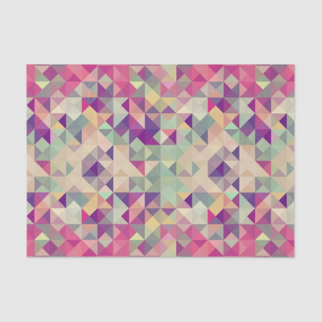 Vintage Hipsters Geometric Pattern. Tissue Paper (Front)