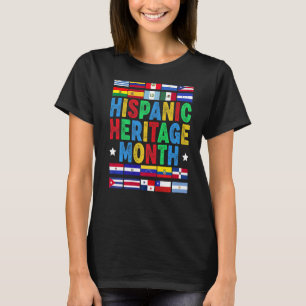 Vintage Hispanic Heritage Month Shirt Flags Women