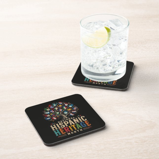 Vintage Hispanic Heritage Month Tree of Unity Coaster (Right Side)