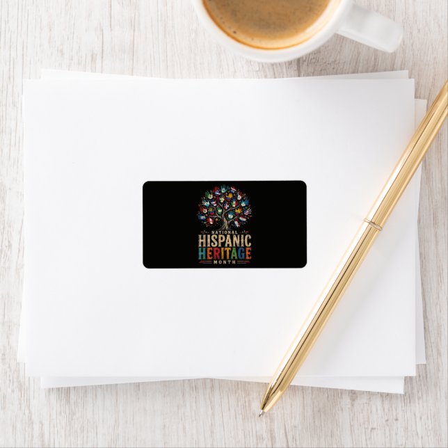 Vintage Hispanic Heritage Month Tree of Unity Label (Insitu)