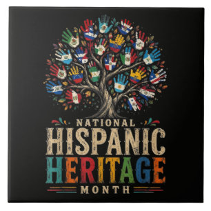 Vintage Hispanic Heritage Month Tree of Unity Tile