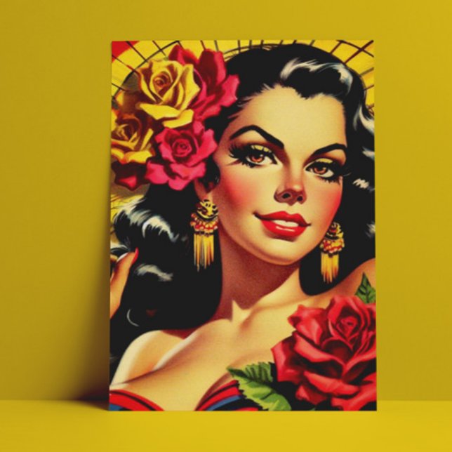 Vintage Hispanic Pin-up Postcard (Creator Uploaded)