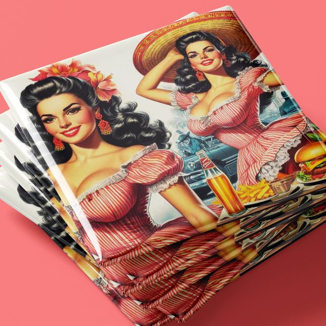 Vintage Hispanic Woman Illustration Magnet (Creator Uploaded)