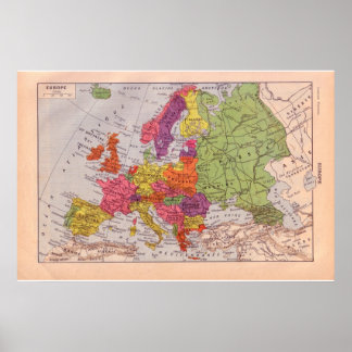 VIntage historic 1920 Europe Poster