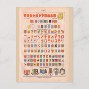 Vintage historic  crests and badges postcard