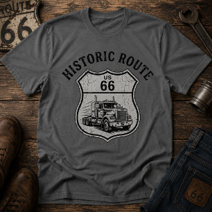 Vintage Historic Route 66 Trucking American Road T-Shirt