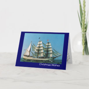 Vintage historic ships,  "Europa", Holland Holiday Card