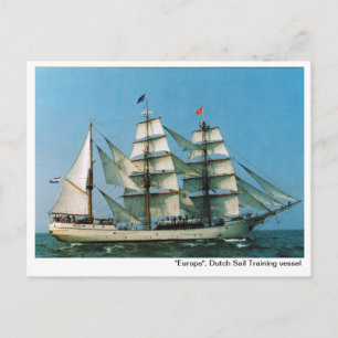 Vintage historic ships, "Europa", Holland Postcard
