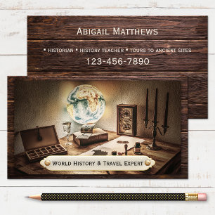 Vintage History Teacher Travel Business Card