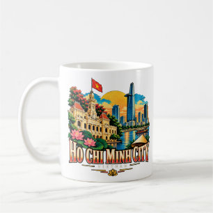 Vintage Ho Chi Minh City Vietnam Travel Art Coffee Mug