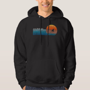 Vintage Hobie Beach Retro 80s Shark Fin Sunset Hoodie