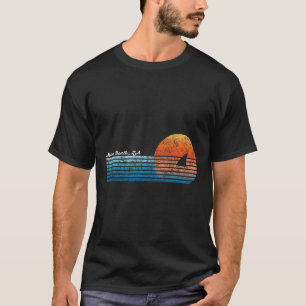 Vintage Hobie Beach Retro 80s Shark Fin Sunset T-Shirt