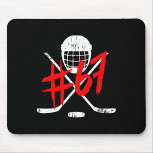 Vintage Hockey 67 Jersey Number  Mouse Mat