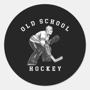 Vintage Hockey Great Past Goalies Goalie Logo Classic Round Sticker