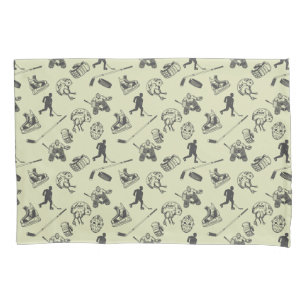 Vintage hockey pattern pillowcase