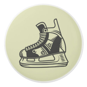 Vintage Hockey Skate Ceramic Knob