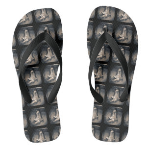 Vintage hockey skate flip flops