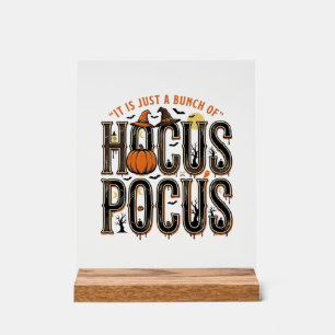 Vintage Hocus Pocus Halloween Pumpkin Shirt Design Acrylic Sign