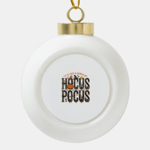 Vintage Hocus Pocus Halloween Pumpkin Shirt Design Ceramic Ball Christmas Ornament