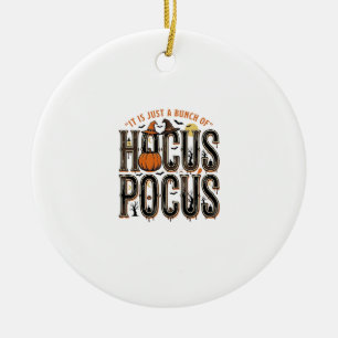 Vintage Hocus Pocus Halloween Pumpkin Shirt Design Ceramic Tree Decoration
