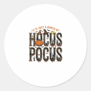 Vintage Hocus Pocus Halloween Pumpkin Shirt Design Classic Round Sticker