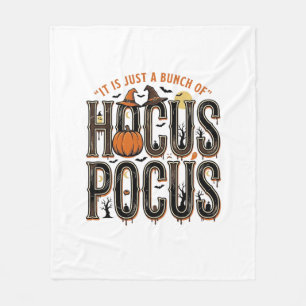 Vintage Hocus Pocus Halloween Pumpkin Shirt Design Fleece Blanket