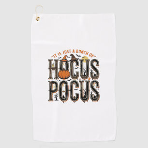 Vintage Hocus Pocus Halloween Pumpkin Shirt Design Golf Towel