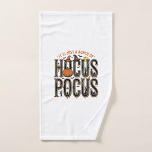 Vintage Hocus Pocus Halloween Pumpkin Shirt Design Hand Towel