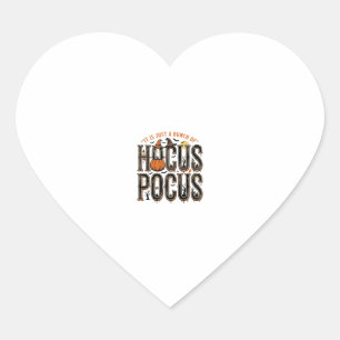 Vintage Hocus Pocus Halloween Pumpkin Shirt Design Heart Sticker
