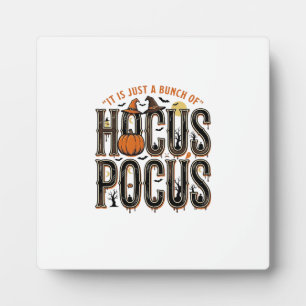 Vintage Hocus Pocus Halloween Pumpkin Shirt Design Plaque